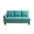 thumbnail image 3 of Hommoo Modern Linen 2-Piece Living Room Sofa Set Sectional Couches and Sofas, L-Shaped Sectional Couch Sofa, Green(No Ottoman), 3 of 7