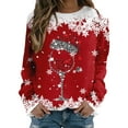 thumbnail image 1 of Kcodviy Chandails de Noël Adaptés pour Femmes Adolescentes Veste en Polaire Longue Ensemble de Chandail à Manches Courtes Chandail en Molleton Mignon Chat pour Femmes Graphique Renne Chemises de Noël, 1 of 4