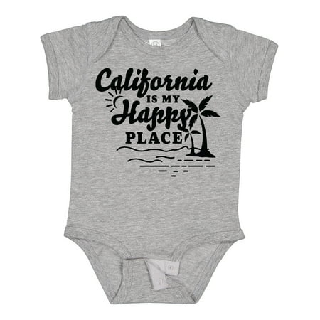 

Inktastic California is My Happy Place with Palm Trees Gift Baby Boy or Baby Girl Bodysuit