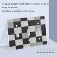 thumbnail image 3 of Yayeee Toggle Light Switch Wall Plate 3-Gang 6.37"x4.48" Decorative Outlet Cover, Black and Gray Plaid Pattern, 3 of 7
