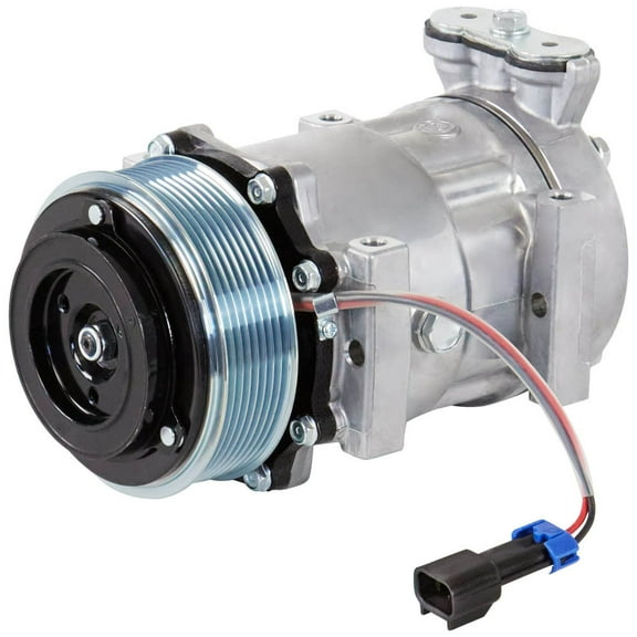 AC Compressor & 8-Groove 119mm A/C Clutch For Freightliner Replaces SKI4615 SKI4314S Sanden SD7H15 HD 4314 4615 12v - BuyAutoParts
