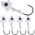 thumbnail image 1 of Tungsten Swimbait Jig Head with Realistic Fish Head-3/8oz- White, 1 of 8