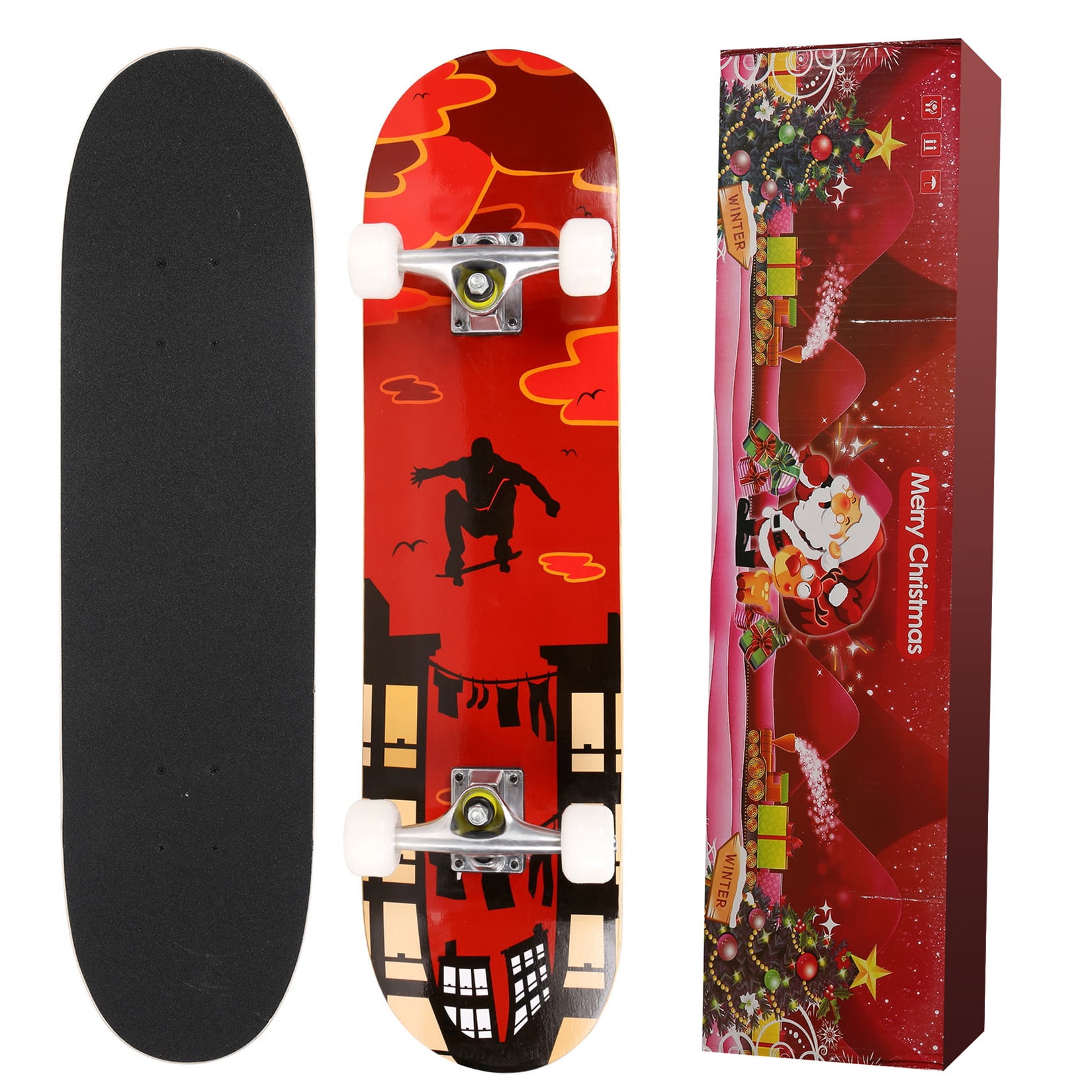 31'' Complete Skateboard 7 Layer Maple Wood Kids Teens Tricks Skate Boards Gift 