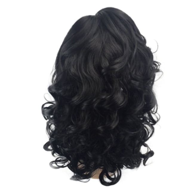MesaSe Perruque Cheveux Humains Perruque Chauffante Cheveux Complets Blonds Bouclés Longue Perruque 60Cm