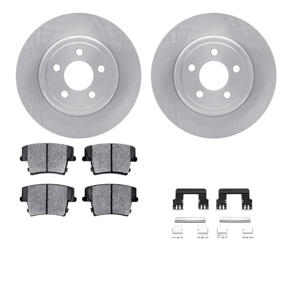 Dynamic Friction Company Rear Brake Rotors with 5000 Advanced Brake Pads includes Hardware 6512-39115