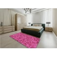 thumbnail image 4 of Ahgly Company Indoor Square Patterned Neon Pink Area Rugs, 4' Square, 4 of 6