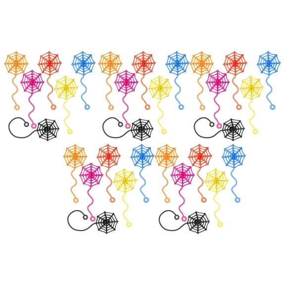 30Pcs Halloween Spiderweb Decoration Sticky Kids Sensory Toy Spiderweb Random Color For Holiday Party Gift Bag Fillers