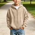 thumbnail image 2 of SERTGUTR Kids Waffle Knit Hoodie Full Zipper Long Sleeve Sleeve Pocket Design Solid Color Warm Casual Everyday School Fall Winter Sweatshirt, 2 of 9