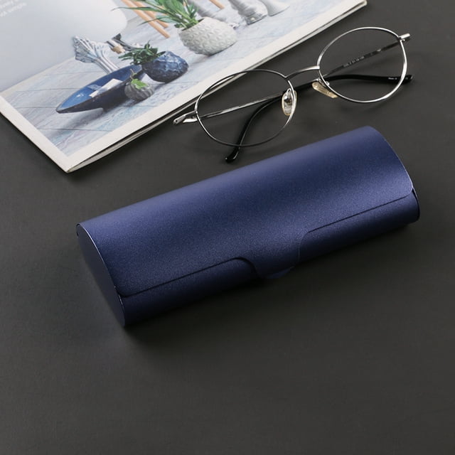Estuche para gafas de metal ligero, pequeño y portátil, estuche para gafas de aleación de aluminio esmerilado