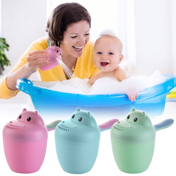 RRJ 3Pcs Little One Shampoo Rinser Cup, Little One Bath Water Scoop with Soft Flow Spout,KidsHair Washing Cup for Bath Time, Little One Shower Rinse Tool, Bathroom Little One Shampoo Helper