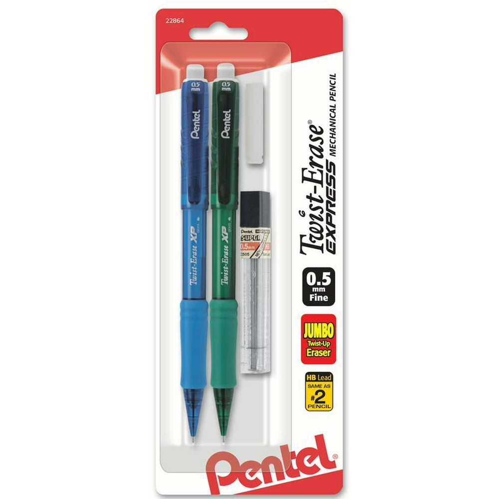 TwistErase EXPRESS Pencil 0.5mm, Asst Barrel Colors, Lead and eraser