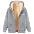 thumbnail image 6 of Ediodpoh Unisex Print Oversized Fall Tops Long Sleeve Autumn Winter Jacket Hoodies for Women Zip up with Pockets Grey XXL, 6 of 7