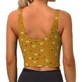 thumbnail image 3 of Fotbe Honey Bee Gnomes Pattern Womens' Sports Bra Longline Wirefree Padded with Medium Support Sports Moisture-Wicking Workou Vest,Tank Top-XX-Large, 3 of 9