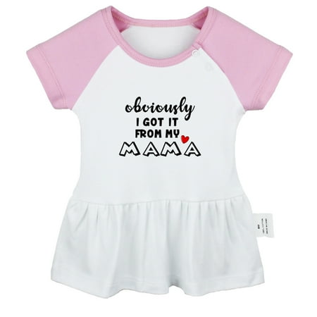 

Obviously Got it from my Mama Funny Dresses For Baby Newborn Babies Skirts Infant Princess Dress 0-24M Kids Graphic Clothes (Pink Raglan Dresses 6-12 Months)