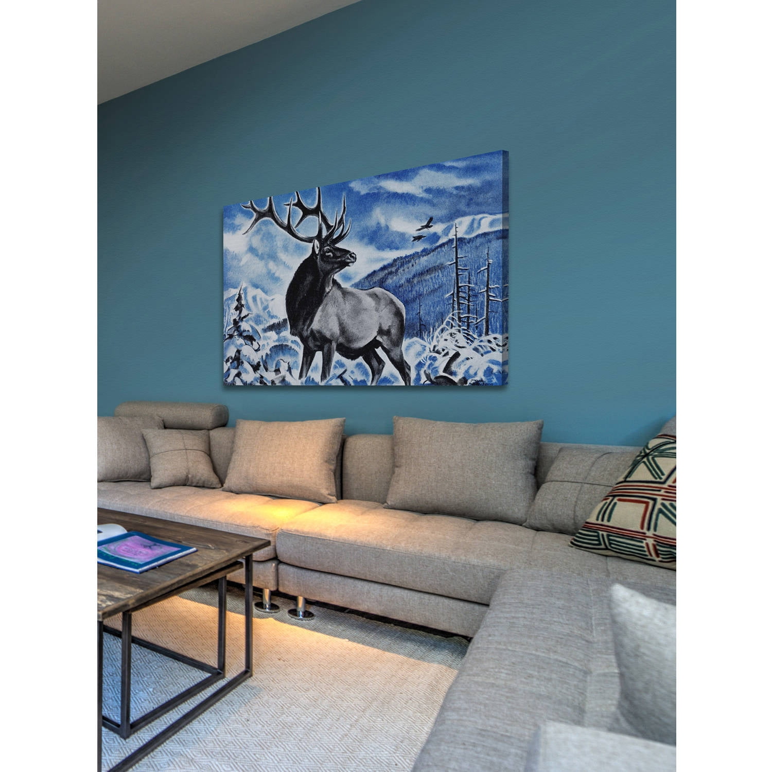 "The Last Elk" Painting Print on Wrapped Canvas