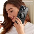 thumbnail image 6 of Compatible with iPhone 15 Pro Case Plating Magnetic Crystal [ Support Compatible with Magsafe ] Luxury Case Camera Protection Cover Screen Protector Cover Girls Women Phone Case -Black, 6 of 12