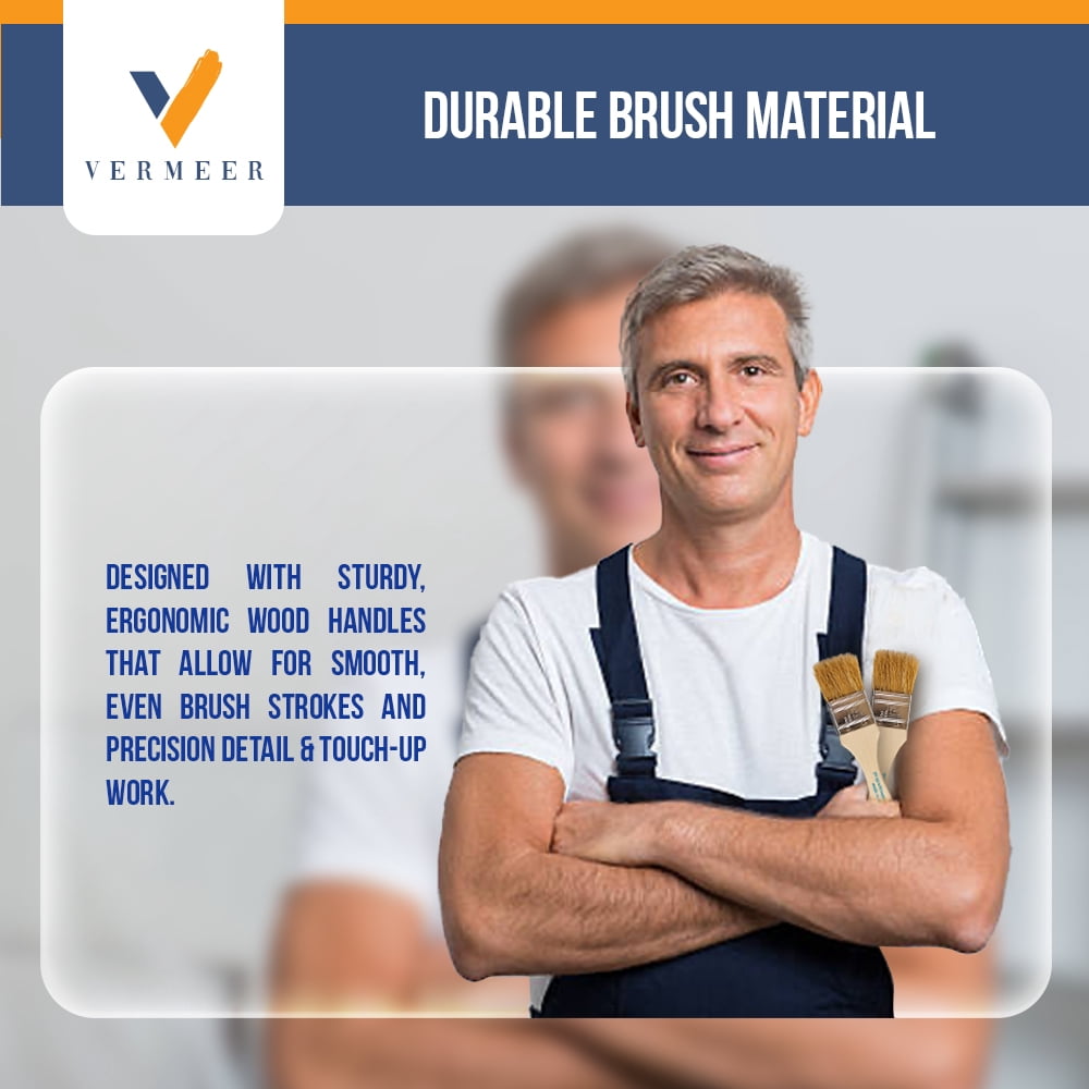 Vermeer Chip Paint Brushes - 96-Pack - 1.5" Chip Brushes for Paints, Stains, Varnishes, Glues