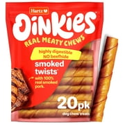 Hartz Oinkies Pig Skin Twists - 20ct