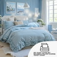 thumbnail image 5 of 100% Cotton Ruffled Duvet Cover Set Queen, White Shabby Chic Farmhouse Bedding Set French Country Cute Comforter Cover, 5 of 11