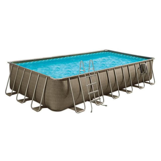Funsicle Piscine Rectangulaire hors Terre Extérieure Oasis 24'x12'x52 Pouces