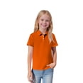 thumbnail image 6 of Short Sleeve Polo Shirts Girls Kids Uniform Polo Shirt 3-14 Years, Orange, 6 of 7