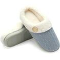 thumbnail image 6 of Womens Slipper Warm Comfy Memory Foam House Slippers Knitted Shoes Faux Fur Lined Anti-Skid Rubber Sole Bedroom Cozy Indoor Outdoor Slippers, 6 of 12