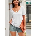 thumbnail image 5 of Women Large V-Neck Short Sleeve Bottoming Shirt, 5 of 7