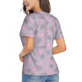 thumbnail image 3 of Xecao Flamingo for Women's V-Neck T-Shirts-Elegant Half-Sleeve Tops Perfect for Summer-Medium, 3 of 5
