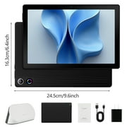 AEEZO 10.1 Inch Tablet with Audio Speaker Base, 14GB RAM 64GB ROM, Octa-Core Tablet PC, WiFi 6 Bluetooth 5, Black