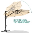 thumbnail image 3 of 10FT Solar Patio Umbrella with LED Lights, 360° Rotation Offset Cantilever Umbrella with Adjustable Tilt., 3 of 6