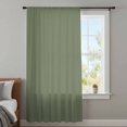 thumbnail image 4 of Green Solid Color Sheer Curtains 54 Inches Long, Aesthetics Contemporary Luxury Light Filering Curtains, Breathable Simi Curtain Privacy Drapes for Kitchen Bathroom Lightweight Small Window Treatment, 4 of 9