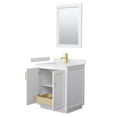 thumbnail image 3 of Wyndham Collection Miranda 30" Wood Single Bathroom Vanity in White/Brushed Gold, 3 of 7