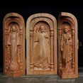 thumbnail image 3 of Objetos santos católicos, caja abierta de tres adornos artesanales, regalos cristianos de Jesús María José (modelo de madera de haya), 3 of 5
