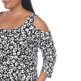 thumbnail image 4 of White Mark Fashion Casual Leopard Print Cold Shoulder Top, Women's Plus, 4 of 5