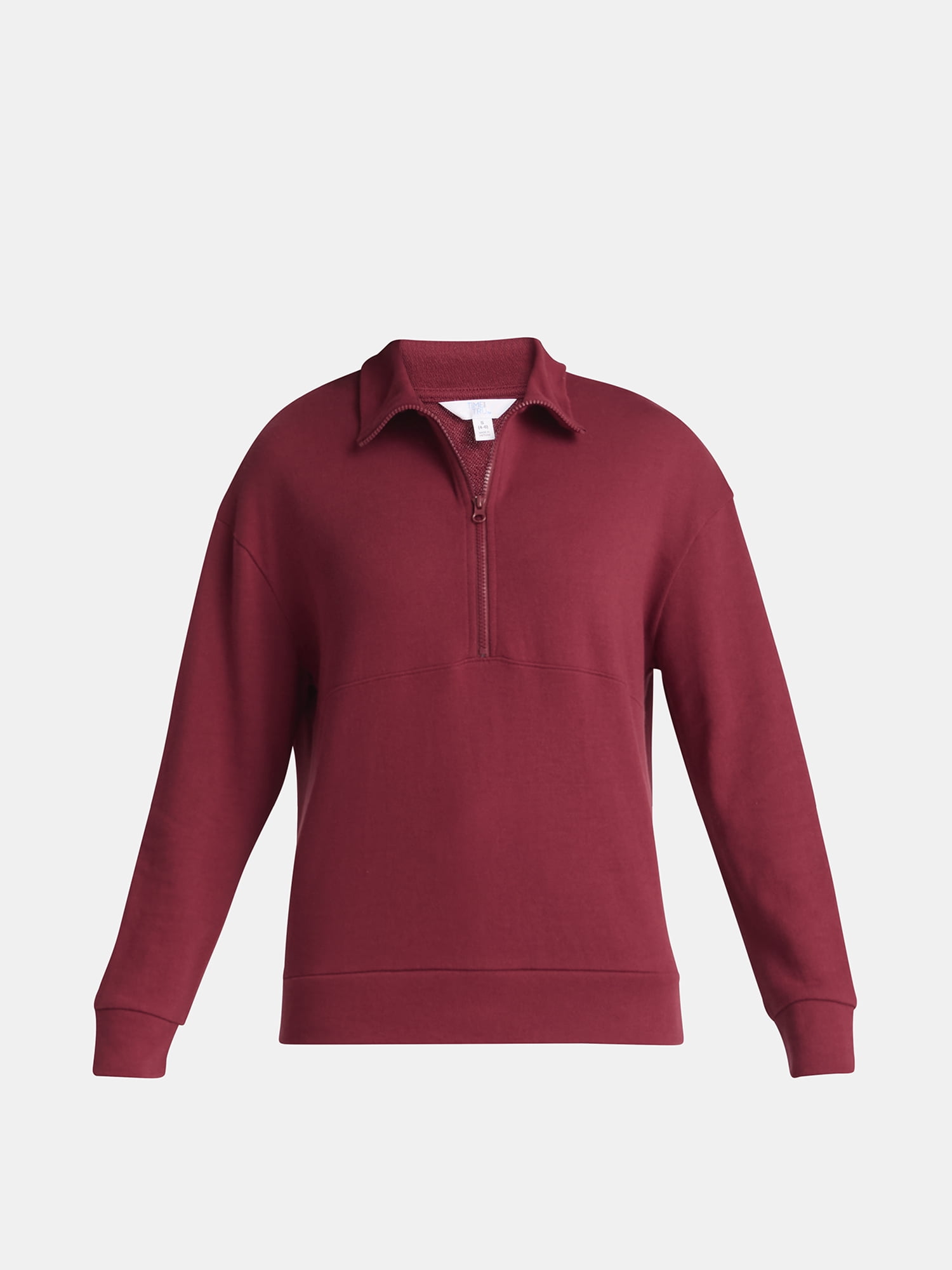 Time and Tru Women's Half Zip Fleece Sweatshirt, Sizes XS-XXXL