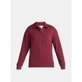 thumbnail image 4 of Time and Tru Women's Half Zip Fleece Sweatshirt, Sizes XS-XXXL, 4 of 5