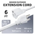 thumbnail image 2 of Cable de alimentación EP, paquete de 2, 1,8 m, extensión exterior de 3 clavijas, 2 of 8
