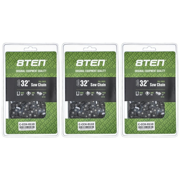 Full Chisel Chainsaw Chain 32 inch .063 3/8 105DL for Husqvarna Poulan 3 Pack 810-CCC2332H