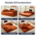 thumbnail image 3 of ZAFLY Folding Sofa Bed | Convertible Futon Sleeper Couch | Modern Floor Mattress | Corduroy Sofas and Couches for Living Room - Orange, 3 of 9