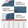 thumbnail image 4 of Crewneck Pleated Sweatshirts for Women Puff Sleeve Tunic Tops S-3XL, 4 of 5