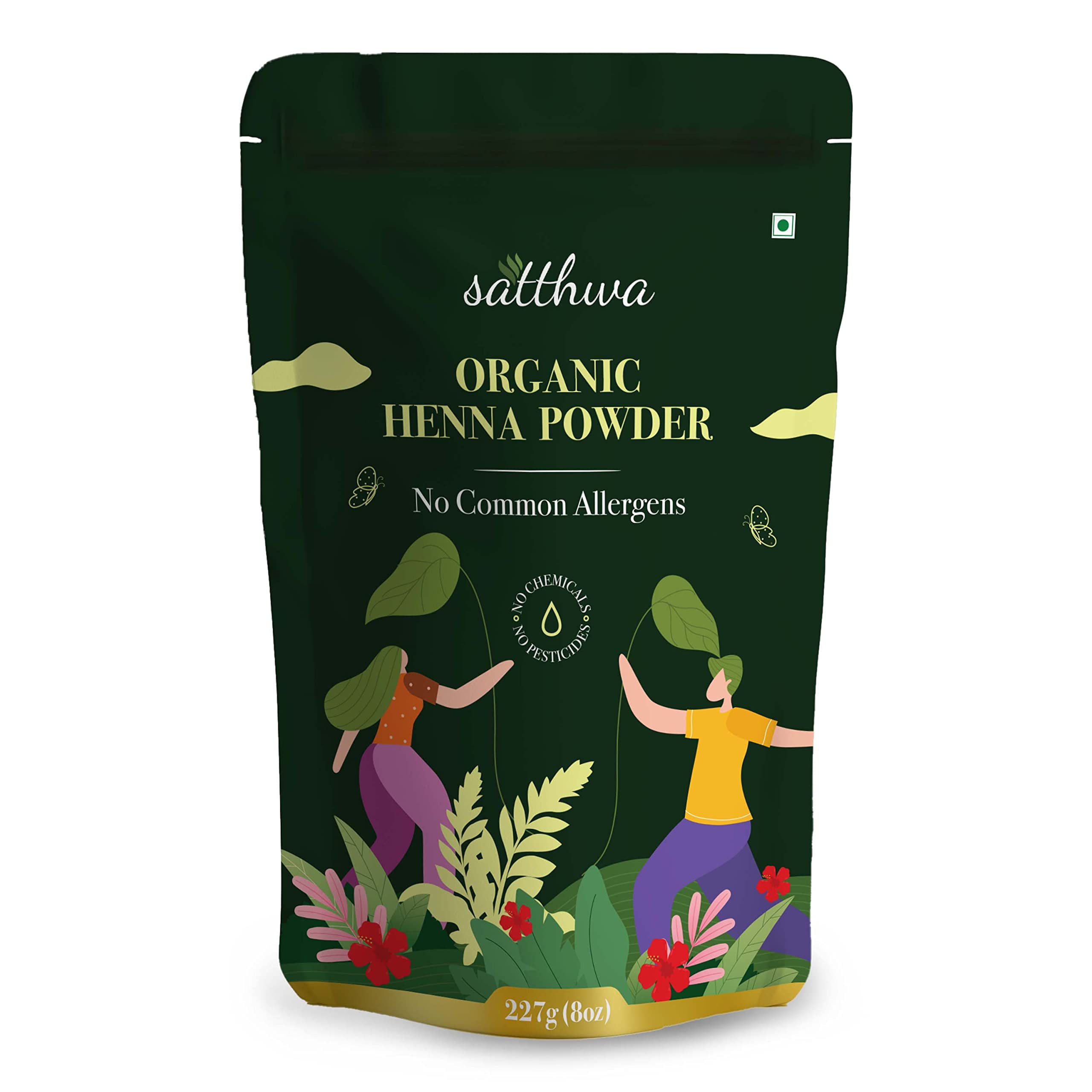 Satthwa Organic Henna Powder (Mehndi Powder) 227Gm 100 Pure
