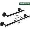 thumbnail image 2 of Adjustable Suction Cup Towel Bar 15-23 Inch, Shower Rack for Glass Door, Stainless Steel with 12 Hooks (Matte Black), 2 of 8