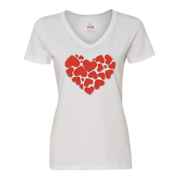 Inktastic Love, Hearts, Red Hearts, Valentine's Day Women's V-Neck T-Shirt