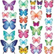 DECOWALL BS-1302 30 Vibrant Butterflies Kids Wall Stickers Wall Decals Peel and Stick Removable Wall Stickers for Kids Nursery Bedroom Living Room d?cor