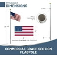 thumbnail image 2 of Super Tough USA-Made 25ft Heavy Duty Flag Pole for Outside House - Clear Anodized - Residential In-Ground Flagpole - 4-Section High-Grade Aluminum - Includes All Accessories, 2 of 9