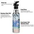 thumbnail image 3 of Yayeee 20oz Insulated Water Bottle Double Wall Stainless Steel with Flip Straw Lid, Pink Seaside, 3 of 7