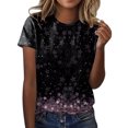 thumbnail image 1 of Fvwitlyh T-Shirt Robe Femmes Casual Mode Imprimé Motif Manches Courtes Col Rond TShirt Top Violet, XXL, 1 of 4