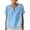 Light Blue, variant on AKOEE Summer Linen Tops for Women with 3 Buttons V Neck Short Sleeve Loose T-shirts Travel Casual Beach (XL, Light Blue)