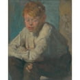 thumbnail image 2 of Elemír Halász-Hradil 20x24 Gold Ornate Framed and Double Matted Museum Art Print Titled - Boy with Red Hair (1910-1915), 2 of 4