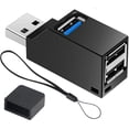 thumbnail image 1 of USB Hub,3 Port High Speed Splitter Plug and Play Bus Powered for MacBook, Mac Pro/Mini, iMac, Surface Pro, XPS, Notebook PC, USB Flash Drives, Mobile HDD, USB Radiator, Scanner, Mobile Phone (Black), 1 of 6